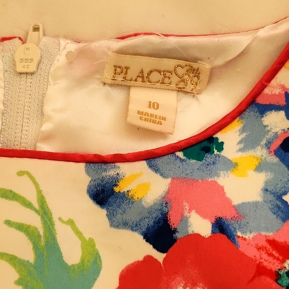 Floral Sleeveless Girls Poofy Dress With Belt Size 10 - Picture 5 of 8